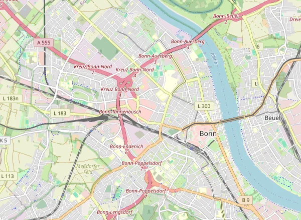 Karte von Bonn als Einsatzgebiet von RheinObjekt Services